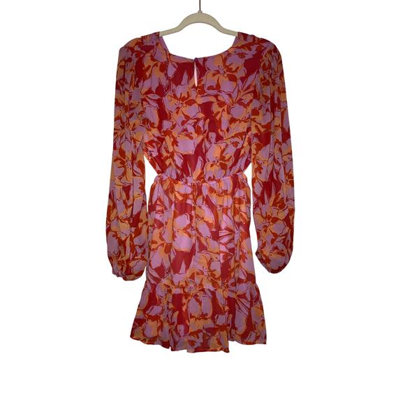 Jessica Simpson floral abstract open belly dress size large - Picture 3 of 5